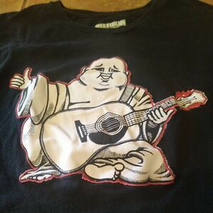 Rare TRUE RELIGION Embroidered Buddha Logo Short Sleeve Black Large L Lg